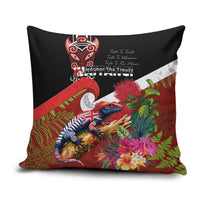 Aotearoa Toitu Te Tiriti Pillow Cover Waitangi-Honour The Treaty NZ Tuatara and Plants LT03 Multicolor - Polynesian Pride