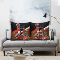 Aotearoa Toitu Te Tiriti Pillow Cover Waitangi-Honour The Treaty NZ Tuatara and Plants LT03 - Polynesian Pride