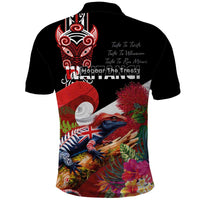 Aotearoa Toitu Te Tiriti Polo Shirt Waitangi-Honour The Treaty NZ Tuatara and Plants LT03 - Polynesian Pride
