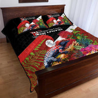 Aotearoa Toitu Te Tiriti Quilt Bed Set Waitangi-Honour The Treaty NZ Tuatara and Plants LT03 - Polynesian Pride