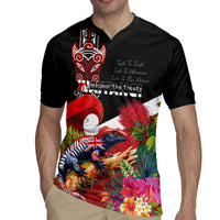 Aotearoa Toitu Te Tiriti Rugby Jersey Waitangi-Honour The Treaty NZ Tuatara and Plants LT03 - Polynesian Pride
