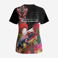 Aotearoa Toitu Te Tiriti Scrub Top Waitangi-Honour The Treaty NZ Tuatara and Plants LT03 - Polynesian Pride