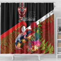 Aotearoa Toitu Te Tiriti Shower Curtain Waitangi-Honour The Treaty NZ Tuatara and Plants LT03 - Polynesian Pride