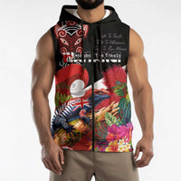 Aotearoa Toitu Te Tiriti Sleeveless Zip Hoodie Waitangi-Honour The Treaty NZ Tuatara and Plants LT03 - Polynesian Pride