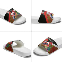 Aotearoa Toitu Te Tiriti Slide Sandals Waitangi-Honour The Treaty NZ Tuatara and Plants LT03 - Polynesian Pride