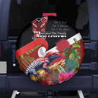 Aotearoa Toitu Te Tiriti Spare Tire Cover Waitangi-Honour The Treaty NZ Tuatara and Plants LT03 No hole Multicolor - Polynesian Pride