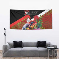 Aotearoa Toitu Te Tiriti Tapestry Waitangi-Honour The Treaty NZ Tuatara and Plants
