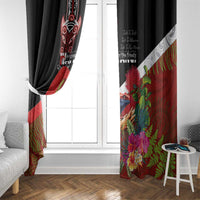 Aotearoa Toitu Te Tiriti Window Curtain Waitangi-Honour The Treaty NZ Tuatara and Plants LT03 - Polynesian Pride