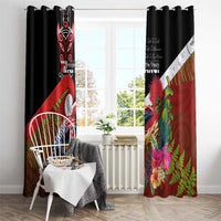 Aotearoa Toitu Te Tiriti Window Curtain Waitangi-Honour The Treaty NZ Tuatara and Plants LT03 - Polynesian Pride