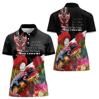 Aotearoa Toitu Te Tiriti Women Polo Shirt Waitangi-Honour The Treaty NZ Tuatara and Plants LT03 - Polynesian Pride