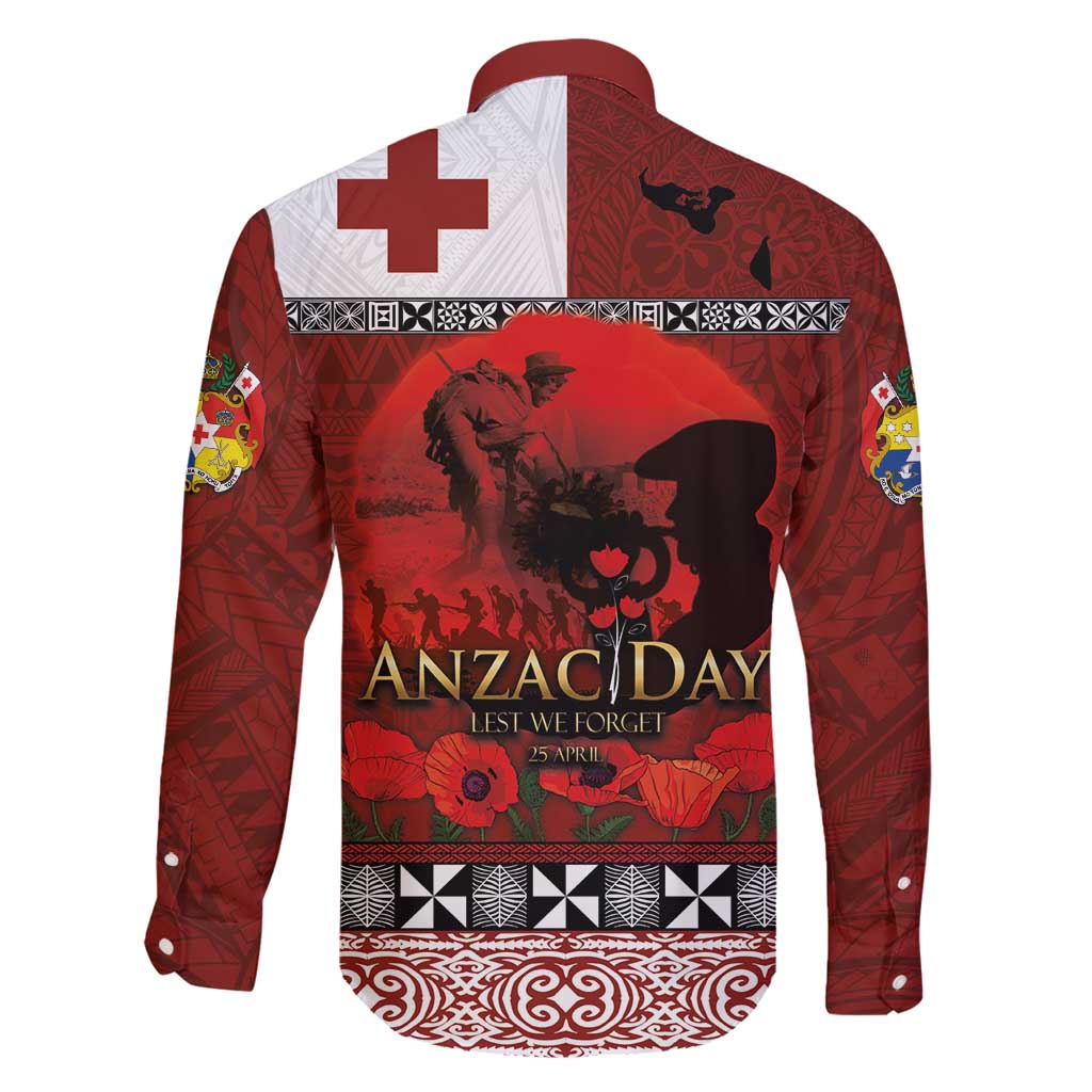 Tonga ANZAC Day Family Matching Mermaid Dress and Hawaiian Shirt Gallipoli Lest We Forget Ngatu Art Tribal LT03 - Polynesian Pride