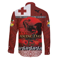 Tonga ANZAC Day Family Matching Off The Shoulder Long Sleeve Dress and Hawaiian Shirt Gallipoli Lest We Forget Ngatu Art Tribal LT03 - Polynesian Pride