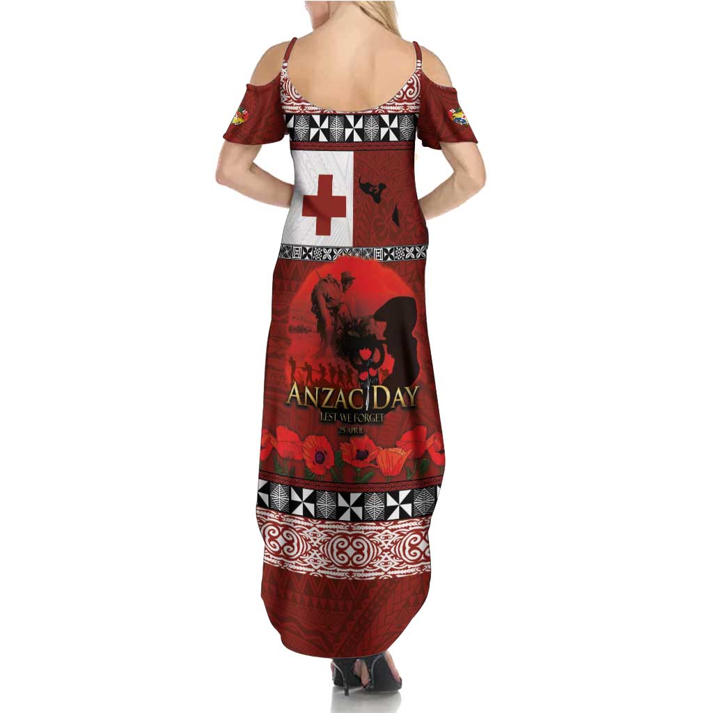 Tonga ANZAC Day Family Matching Summer Maxi Dress and Hawaiian Shirt Gallipoli Lest We Forget Ngatu Art Tribal LT03 - Polynesian Pride
