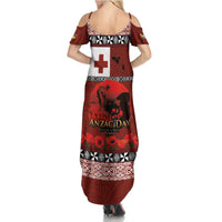 Tonga ANZAC Day Family Matching Summer Maxi Dress and Hawaiian Shirt Gallipoli Lest We Forget Ngatu Art Tribal LT03 - Polynesian Pride