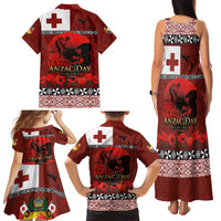 Tonga ANZAC Day Family Matching Tank Maxi Dress and Hawaiian Shirt Gallipoli Lest We Forget Ngatu Art Tribal LT03 - Polynesian Pride