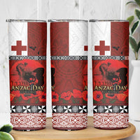 Tonga ANZAC Day Skinny Tumbler Gallipoli Lest We Forget-Ngatu Art Tribal LT03 - Polynesian Pride