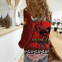Tonga ANZAC Day Women Casual Shirt Gallipoli Lest We Forget Ngatu Art Tribal LT03 - Polynesian Pride