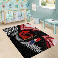 Tonga and New Zealand ANZAC Day Area Rug Gallipoli Lest We Forget Ngatu Art Tribal and Maori Tattoo with Fern LT03 - Polynesian Pride