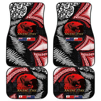 Tonga and New Zealand ANZAC Day Car Mats Gallipoli Lest We Forget Ngatu Art Tribal and Maori Tattoo with Fern LT03 - Polynesian Pride