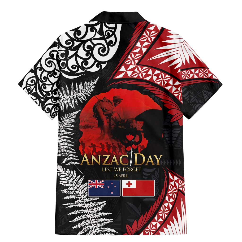 Tonga and New Zealand ANZAC Day Family Matching Mermaid Dress and Hawaiian Shirt Gallipoli Lest We Forget Ngatu Art Tribal and Maori Tattoo with Fern LT03 - Polynesian Pride