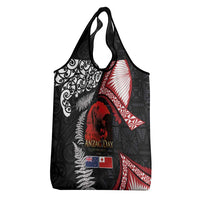 Tonga and New Zealand ANZAC Day Grocery Bag Gallipoli Lest We Forget Ngatu Art Tribal and Maori Tattoo with Fern LT03 - Polynesian Pride