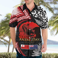 Tonga and New Zealand ANZAC Day Hawaiian Shirt Gallipoli Lest We Forget Ngatu Art Tribal and Maori Tattoo with Fern LT03 - Polynesian Pride