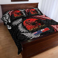 Tonga and New Zealand ANZAC Day Quilt Bed Set Gallipoli Lest We Forget Ngatu Art Tribal and Maori Tattoo with Fern LT03 - Polynesian Pride