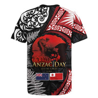 Tonga and New Zealand ANZAC Day Rugby Jersey Gallipoli Lest We Forget Ngatu Art Tribal and Maori Tattoo with Fern LT03 - Polynesian Pride