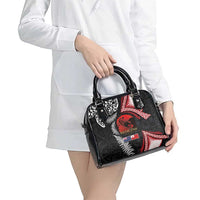 Tonga and New Zealand ANZAC Day Shoulder Handbag Gallipoli Lest We Forget Ngatu Art Tribal and Maori Tattoo with Fern LT03 - Polynesian Pride