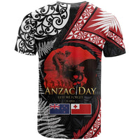Tonga and New Zealand ANZAC Day T Shirt Gallipoli Lest We Forget Ngatu Art Tribal and Maori Tattoo with Fern LT03 - Polynesian Pride