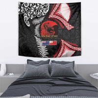 Tonga and New Zealand ANZAC Day Tapestry Gallipoli Lest We Forget Ngatu Art Tribal and Maori Tattoo with Fern LT03 - Polynesian Pride