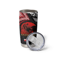 Tonga and New Zealand ANZAC Day Tumbler Cup Gallipoli Lest We Forget-Ngatu Art Tribal and Maori Tattoo with Fern LT03 - Polynesian Pride