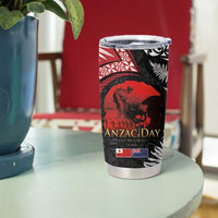 Tonga and New Zealand ANZAC Day Tumbler Cup Gallipoli Lest We Forget-Ngatu Art Tribal and Maori Tattoo with Fern LT03 - Polynesian Pride