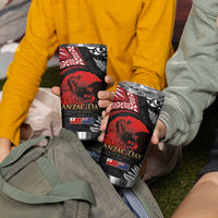 Tonga and New Zealand ANZAC Day Tumbler Cup Gallipoli Lest We Forget-Ngatu Art Tribal and Maori Tattoo with Fern LT03 - Polynesian Pride