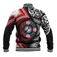 Tonga and New Zealand Together Baseball Jacket Ngatu Art Tribal Maori Tattoo and Silver Fern LT03 - Polynesian Pride