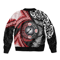 Tonga and New Zealand Together Bomber Jacket Ngatu Art Tribal Maori Tattoo and Silver Fern LT03 - Polynesian Pride