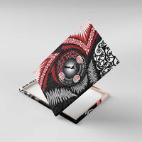 Tonga and New Zealand Together Canvas Wall Art Ngatu Art Tribal Maori Tattoo and Silver Fern LT03 With Frame Black - Polynesian Pride