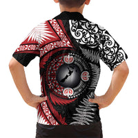 Tonga and New Zealand Together Family Matching Short Sleeve Bodycon Dress and Hawaiian Shirt Ngatu Art Tribal Maori Tattoo and Silver Fern LT03 - Polynesian Pride
