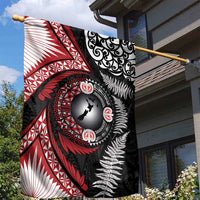 Tonga and New Zealand Together Garden Flag Ngatu Art Tribal Maori Tattoo and Silver Fern LT03 - Polynesian Pride