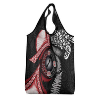 Tonga and New Zealand Together Grocery Bag Ngatu Art Tribal Maori Tattoo and Silver Fern LT03 - Polynesian Pride