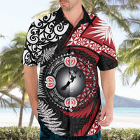 Tonga and New Zealand Together Hawaiian Shirt Ngatu Art Tribal Maori Tattoo and Silver Fern LT03 - Polynesian Pride