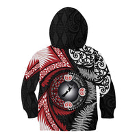Tonga and New Zealand Together Kid Hoodie Ngatu Art Tribal Maori Tattoo and Silver Fern LT03 - Polynesian Pride
