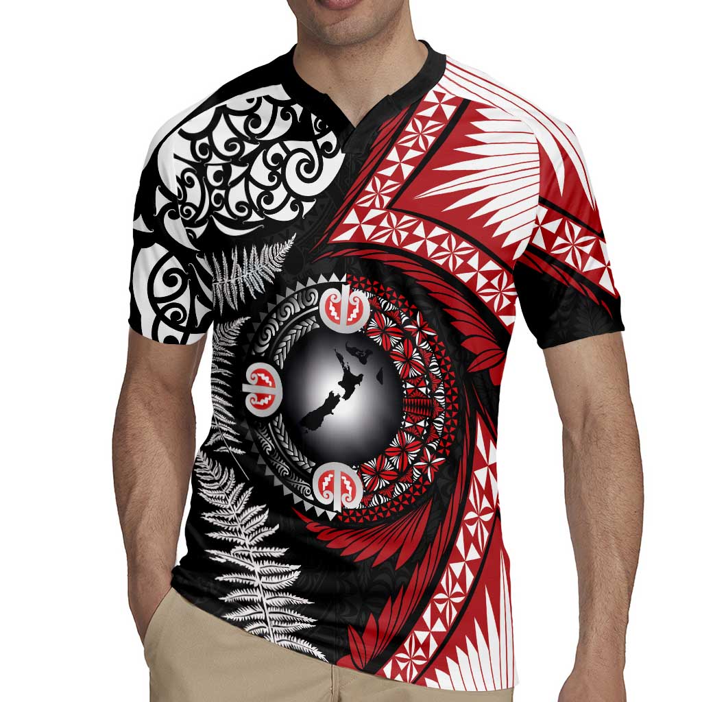 Tonga and New Zealand Together Rugby Jersey Ngatu Art Tribal Maori Tattoo and Silver Fern LT03 - Polynesian Pride
