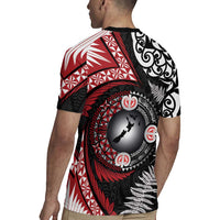 Tonga and New Zealand Together Rugby Jersey Ngatu Art Tribal Maori Tattoo and Silver Fern LT03 - Polynesian Pride