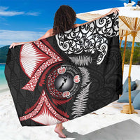 Tonga and New Zealand Together Sarong Ngatu Art Tribal Maori Tattoo and Silver Fern LT03 One Size 44 x 66 inches Black - Polynesian Pride