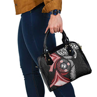 Tonga and New Zealand Together Shoulder Handbag Ngatu Art Tribal Maori Tattoo and Silver Fern LT03 - Polynesian Pride
