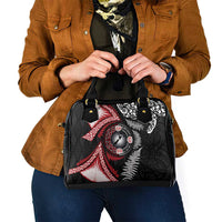 Tonga and New Zealand Together Shoulder Handbag Ngatu Art Tribal Maori Tattoo and Silver Fern LT03 - Polynesian Pride