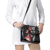 Tonga and New Zealand Together Shoulder Handbag Ngatu Art Tribal Maori Tattoo and Silver Fern LT03 - Polynesian Pride