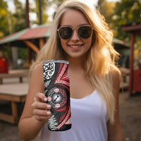 Tonga and New Zealand Together Skinny Tumbler Ngatu Art Tribal-Maori Tattoo and Silver Fern LT03 - Polynesian Pride