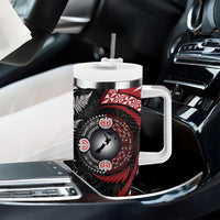 Tonga and New Zealand Together Tumbler With Handle Ngatu Art Tribal-Maori Tattoo and Silver Fern LT03 - Polynesian Pride